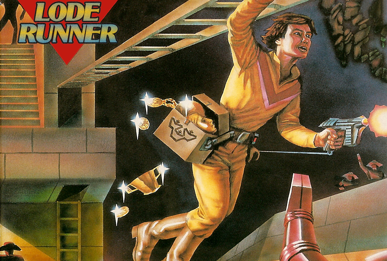 This version. Lode Runner. Lode Runner 1983. Lode Runner NES Cover. Lode Runner Art.